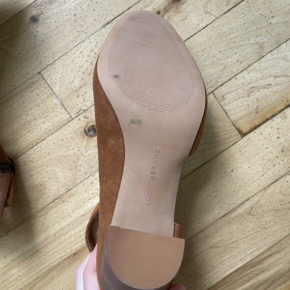 Lucky Brand Kalicia Womens Adjustable Suede Pumps‎ Brown Size US 9M / 40 EUC - Picture 8 of 9